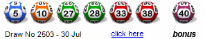 Draw: 2503 - 5,10,27,28,33,38, bonus 40